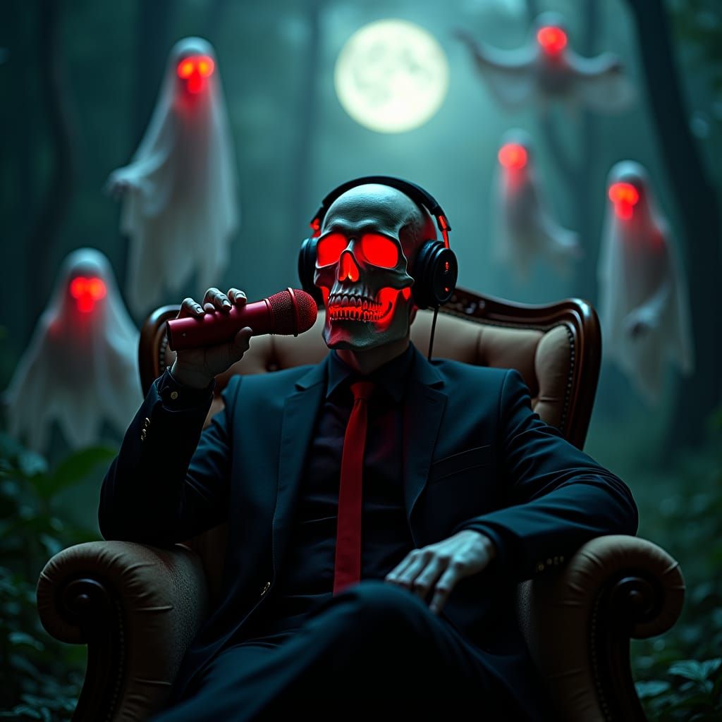 Mysterious Skull Podcast in Jungle Moonlight