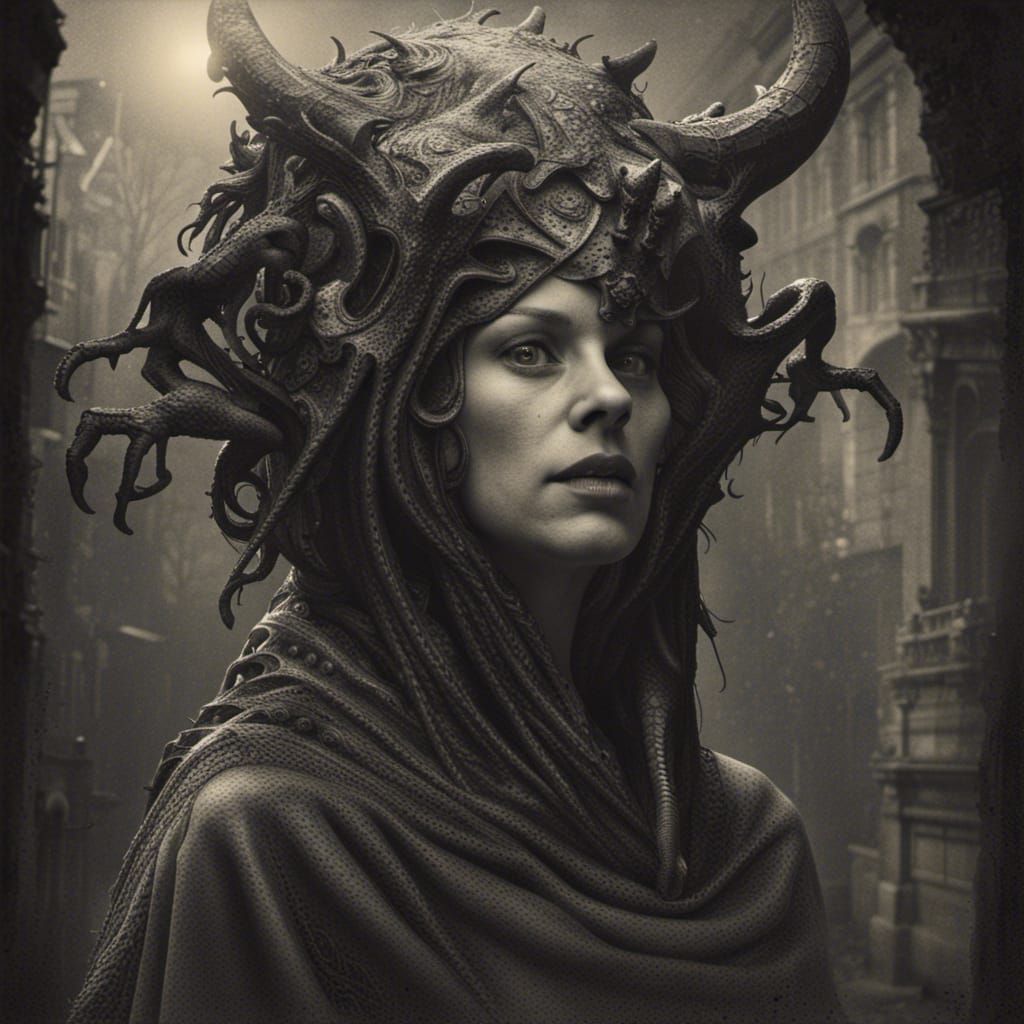 Demonic Woman in Sinister Horror Style