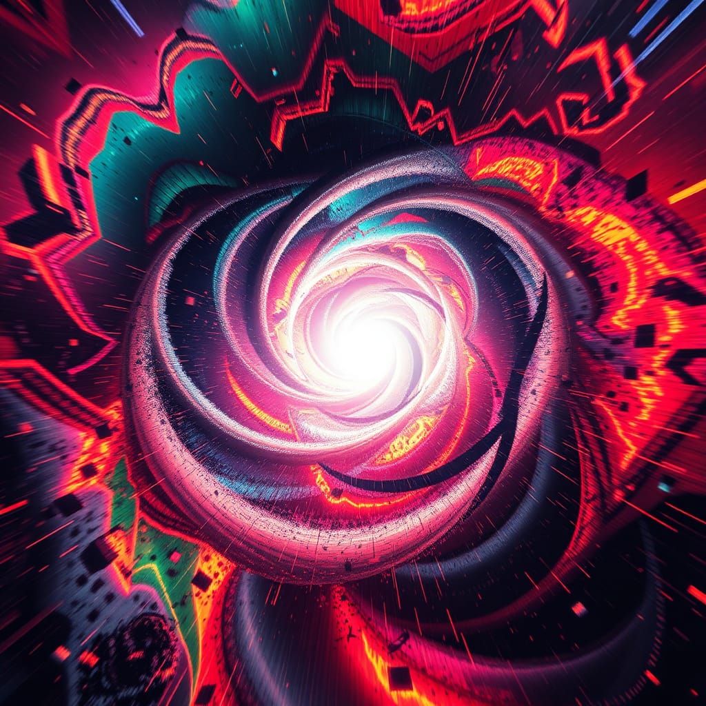 Vibrant Explosion of Light and Darkness