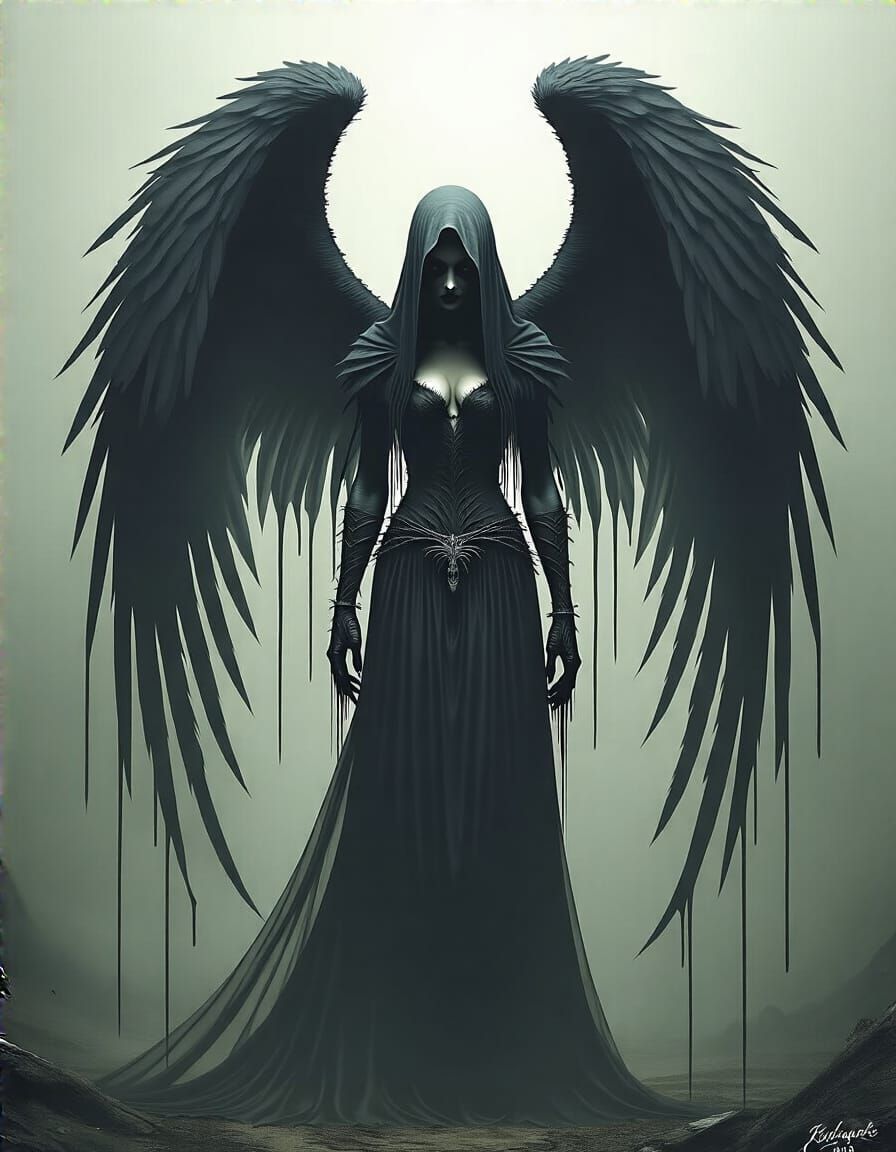 Dark Winged Angel of Horror and Evil
