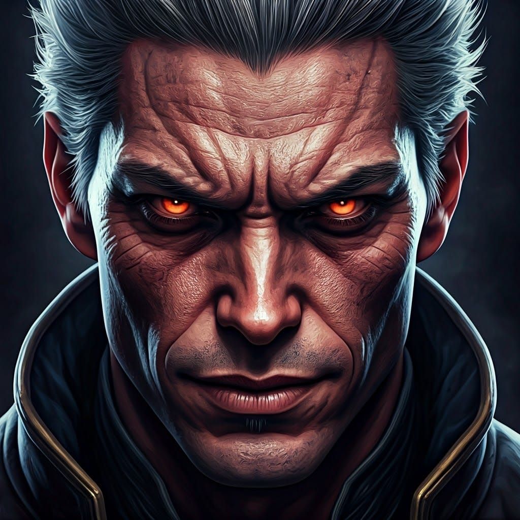 A Mysterious, Demonic Figure Revealed in Dark Fantasy Style