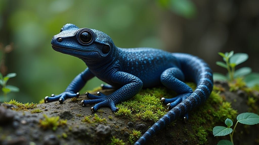 Baroque Salamander on Mossy Rock