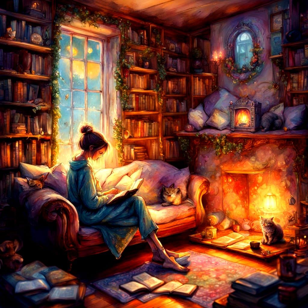 Cozy Reading Nook Inspired by Kinkade and Griffiths