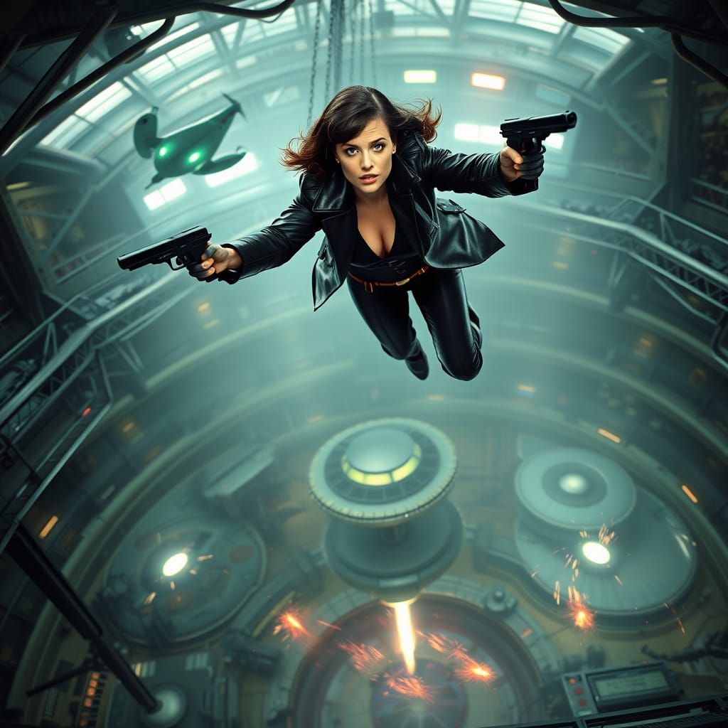 Retro-Futuristic Spy Leaps into Action