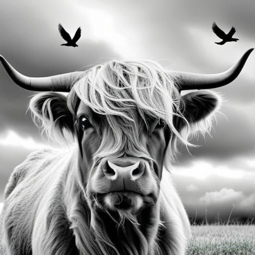 Portrait of a Highland Cow on the Heath