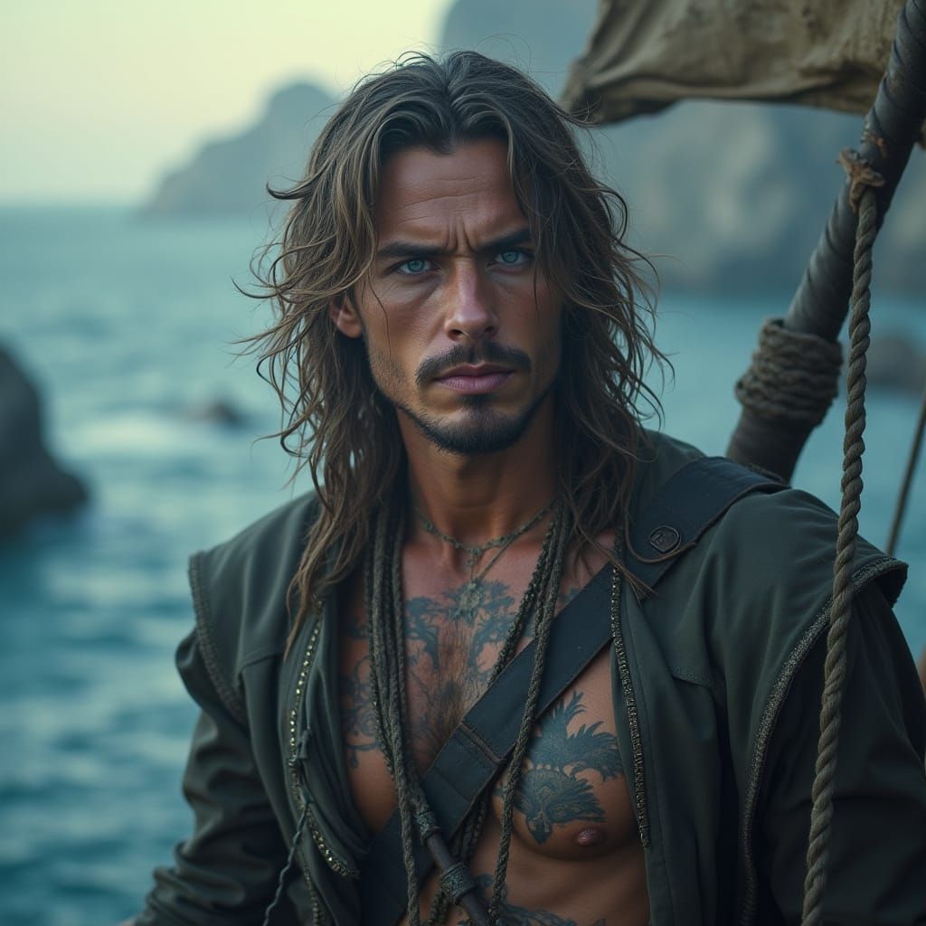Gorgeous Pirate Man Embarks on Oceanic Odyssey