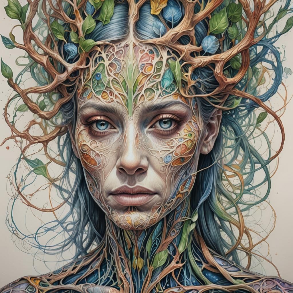 Ethereal Bio Art Experimentation in Colored Pencil