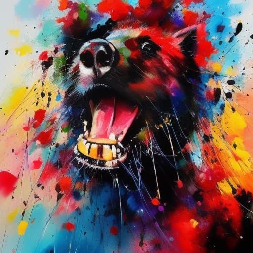 Pig's Picnic: Bold Brushstrokes and Paint Splatter