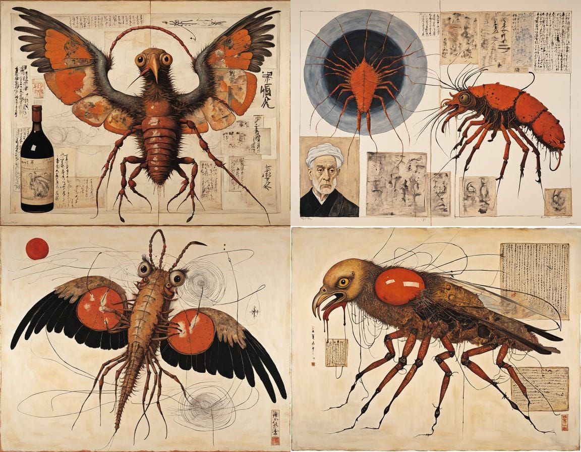 Surreal Hybrid Creature in Ukiyo-e Style