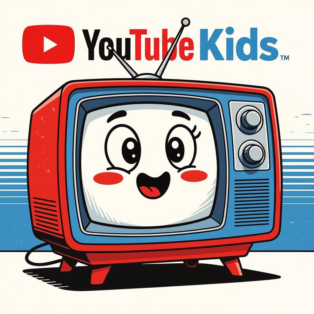 Retro TV Face Reacts to YouTube Kids Logo