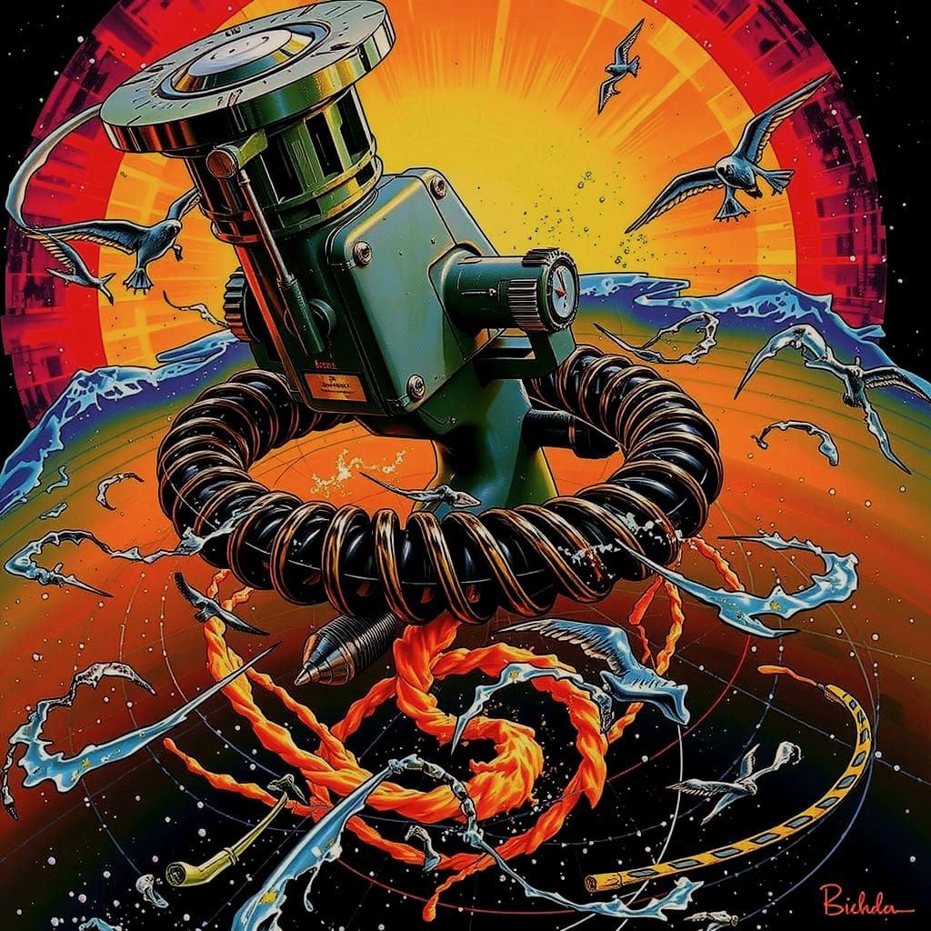 Dynamic Swirling Vortex Abstract Art