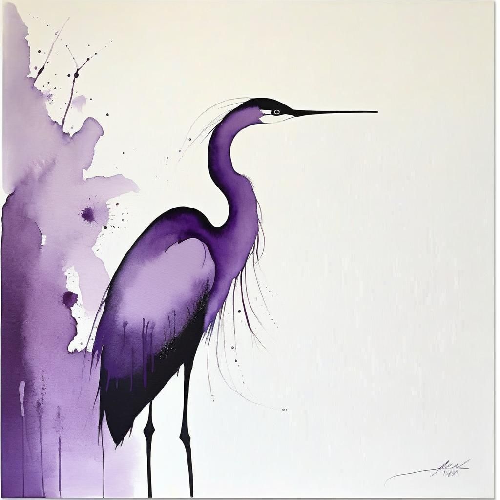 Whimsical Purple Masterpiece in Elegant Minimalist Style