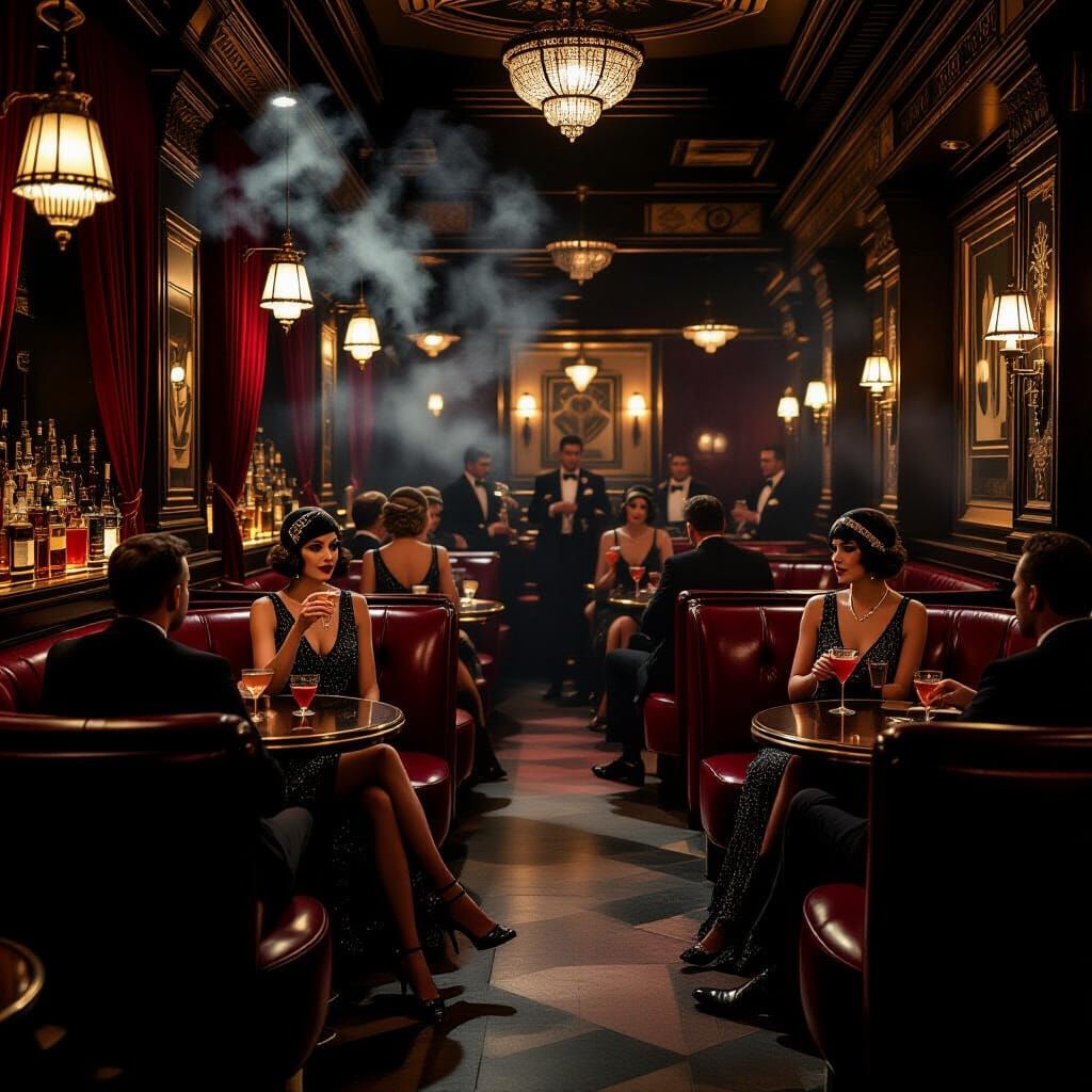 1920s Speakeasy Scene with Jazz Band