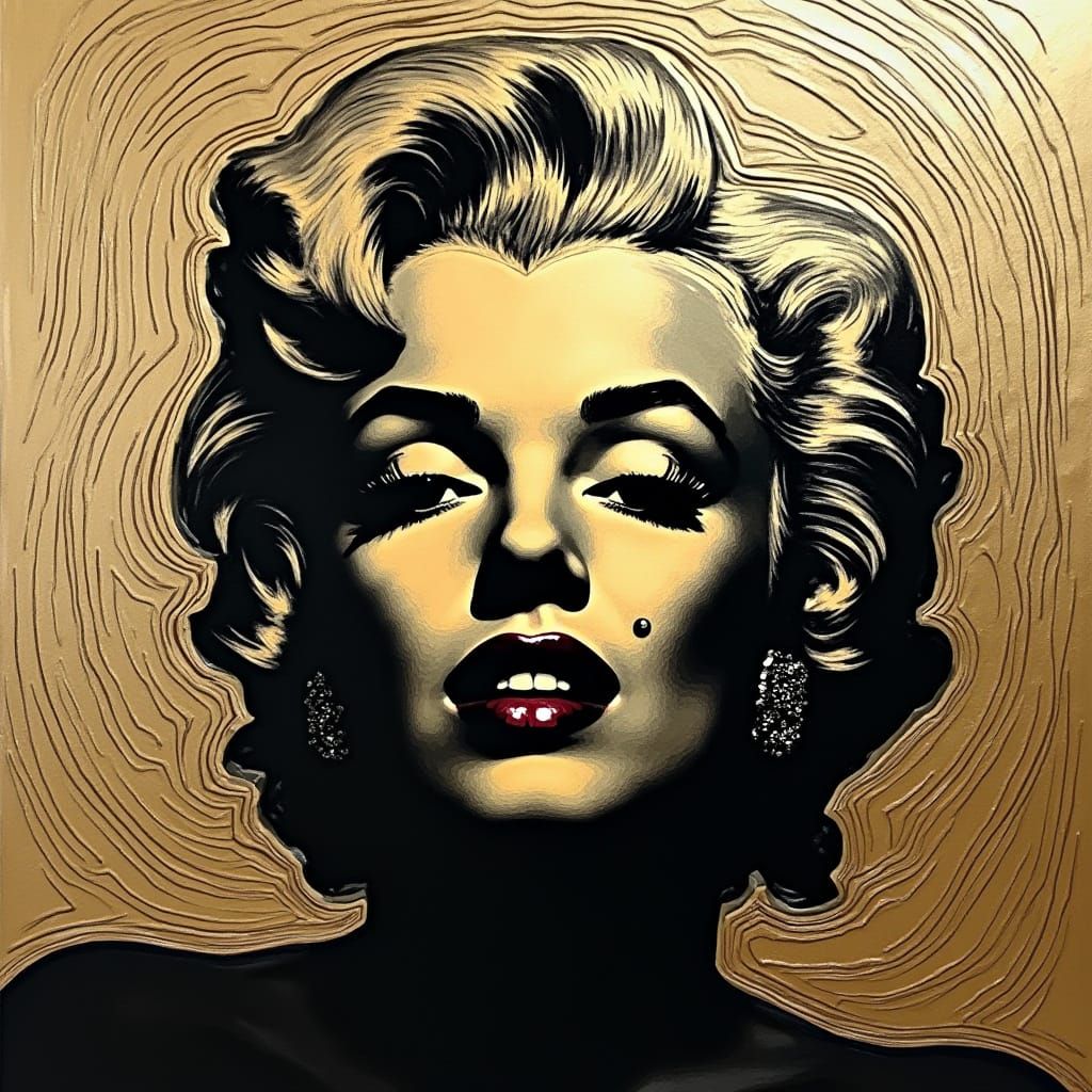 Marilyn Monroe Silhouette in Impressionist Style