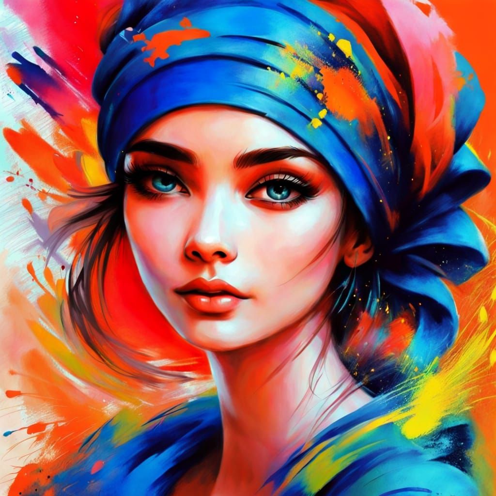 Vibrant Graphic Artwork in Freestyle Air Sketch Style