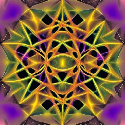 Abstract Illuminati Fractal with Zentangle Elements