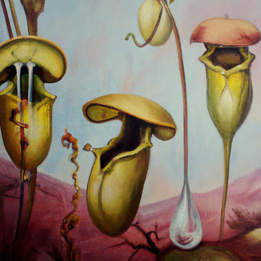 Surreal Carnivorous Plants in Dali Style