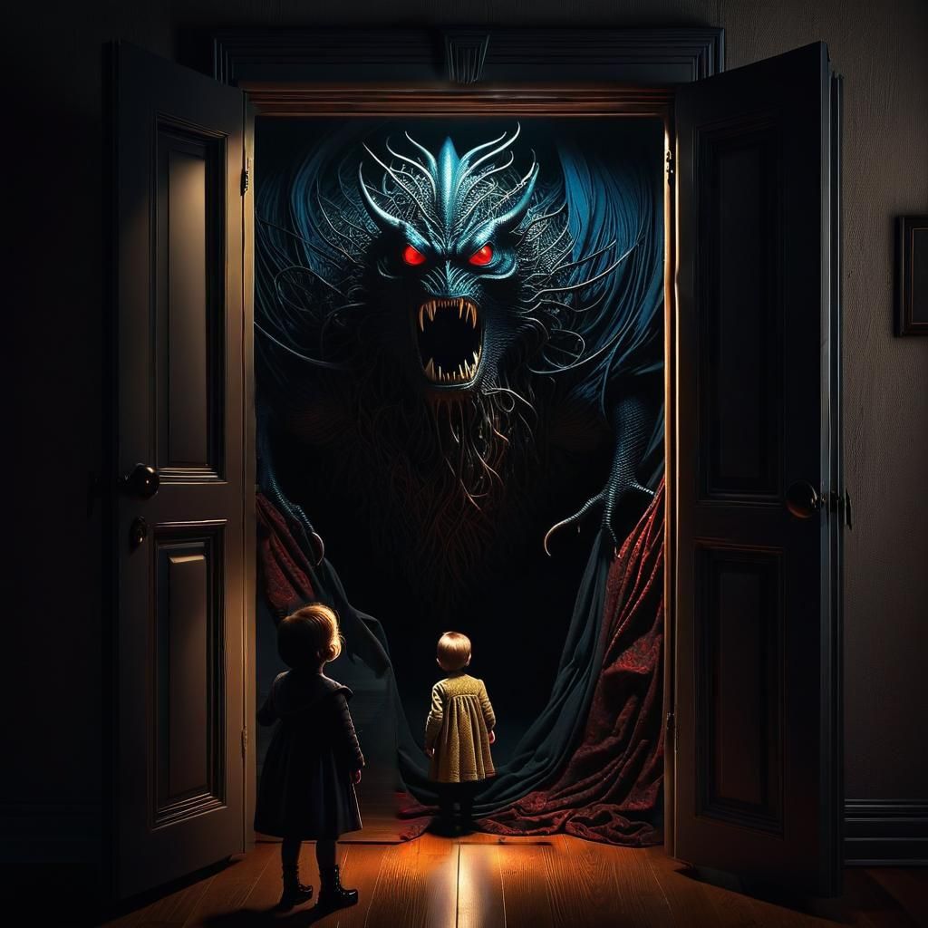 Ethereal Gothic Monster in Child's Closet