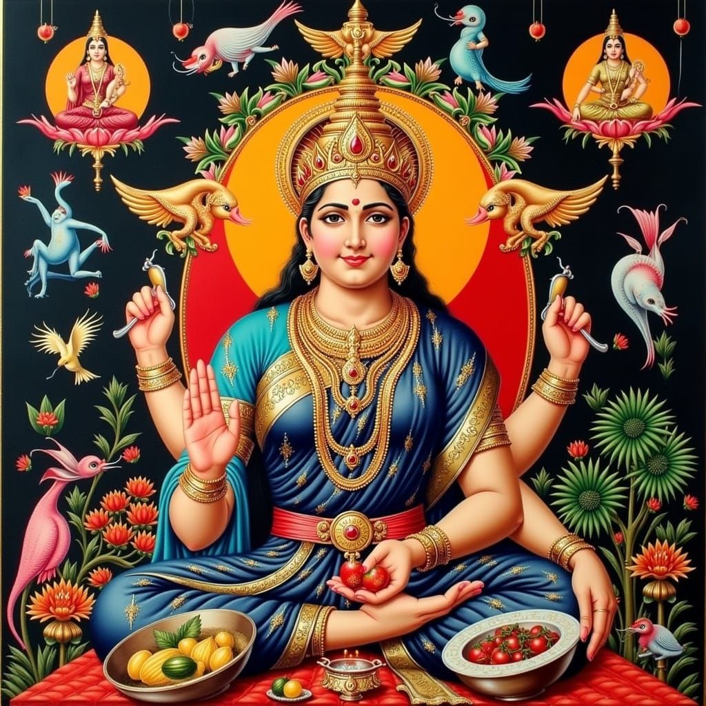 Hallucinatory Art Deco Scene in Hieronymus Bosch Style