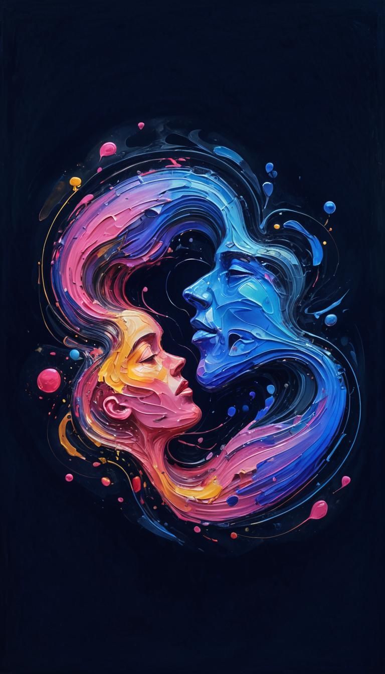 Surreal City Heart in Abstract Expressionism