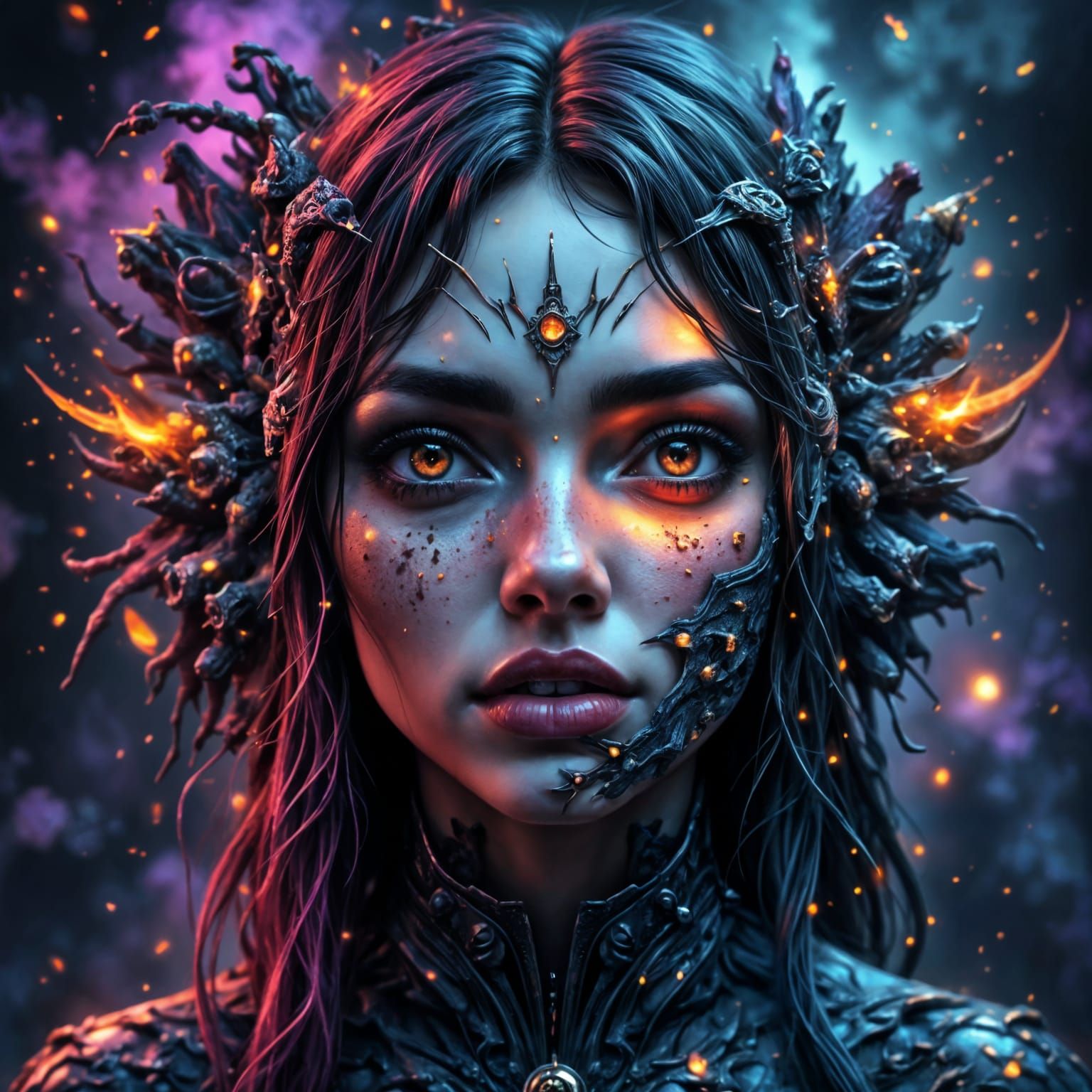 Ethereal Hyperrealistic Portrait in Vibrant Colors