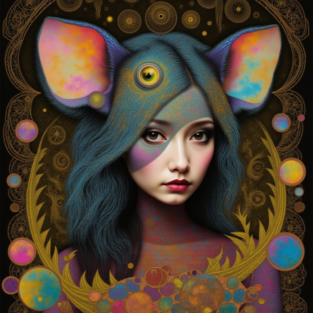 Mystical Mouse-Horse Hybrid in Ethereal Dreamscape