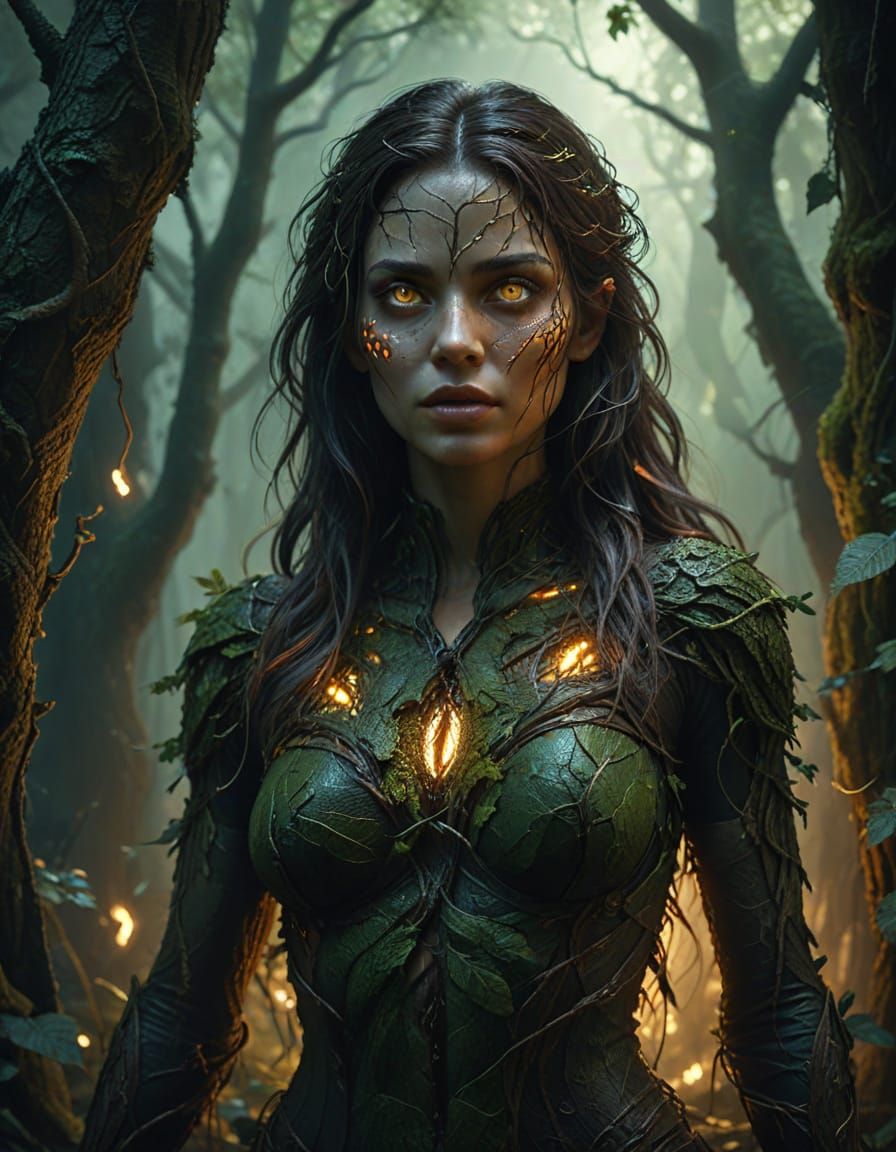 Mystical Forest: Woman and the Walking Trees