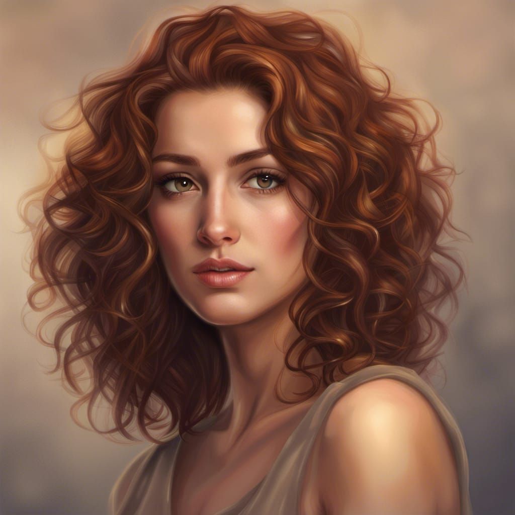 Portrait of a Beautiful Woman with Auburn Hair