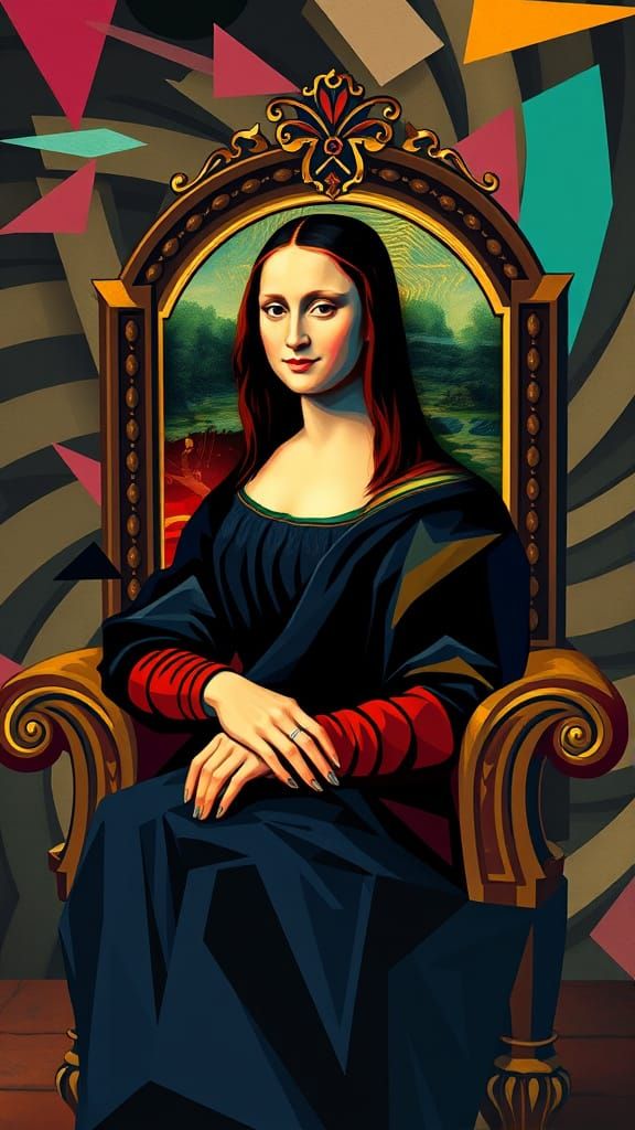 Modern Mona Lisa in Art Deco Splendor
