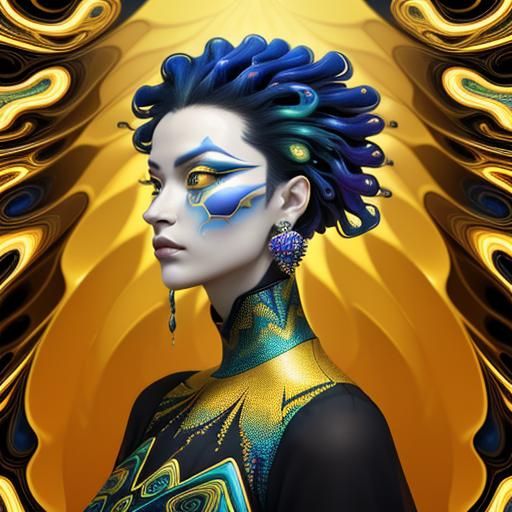 Mesmerizing Fractal Art with Metallic Sheens