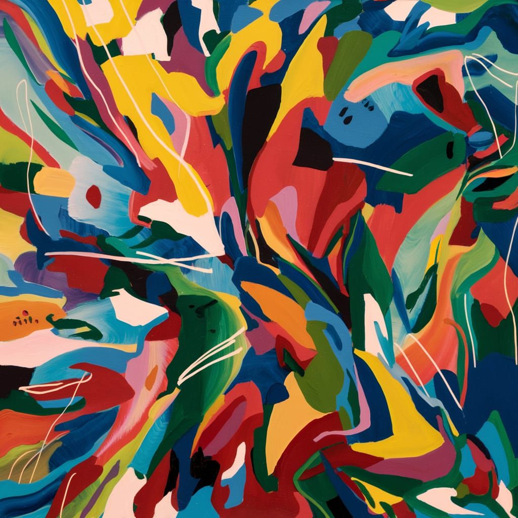 Vibrant Abstract Masterpiece in Dynamic Colors