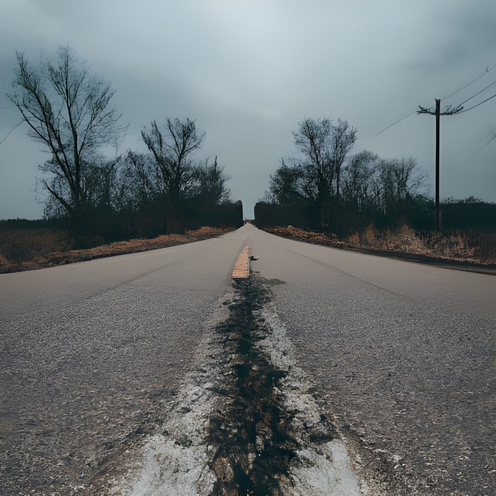 Abandoned Midwest Highway: Moody Landscape