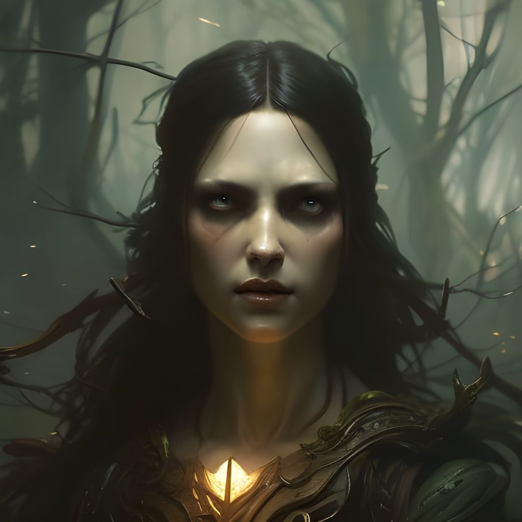 Ethereal Wood Elf Portrait in Autumnal Setting