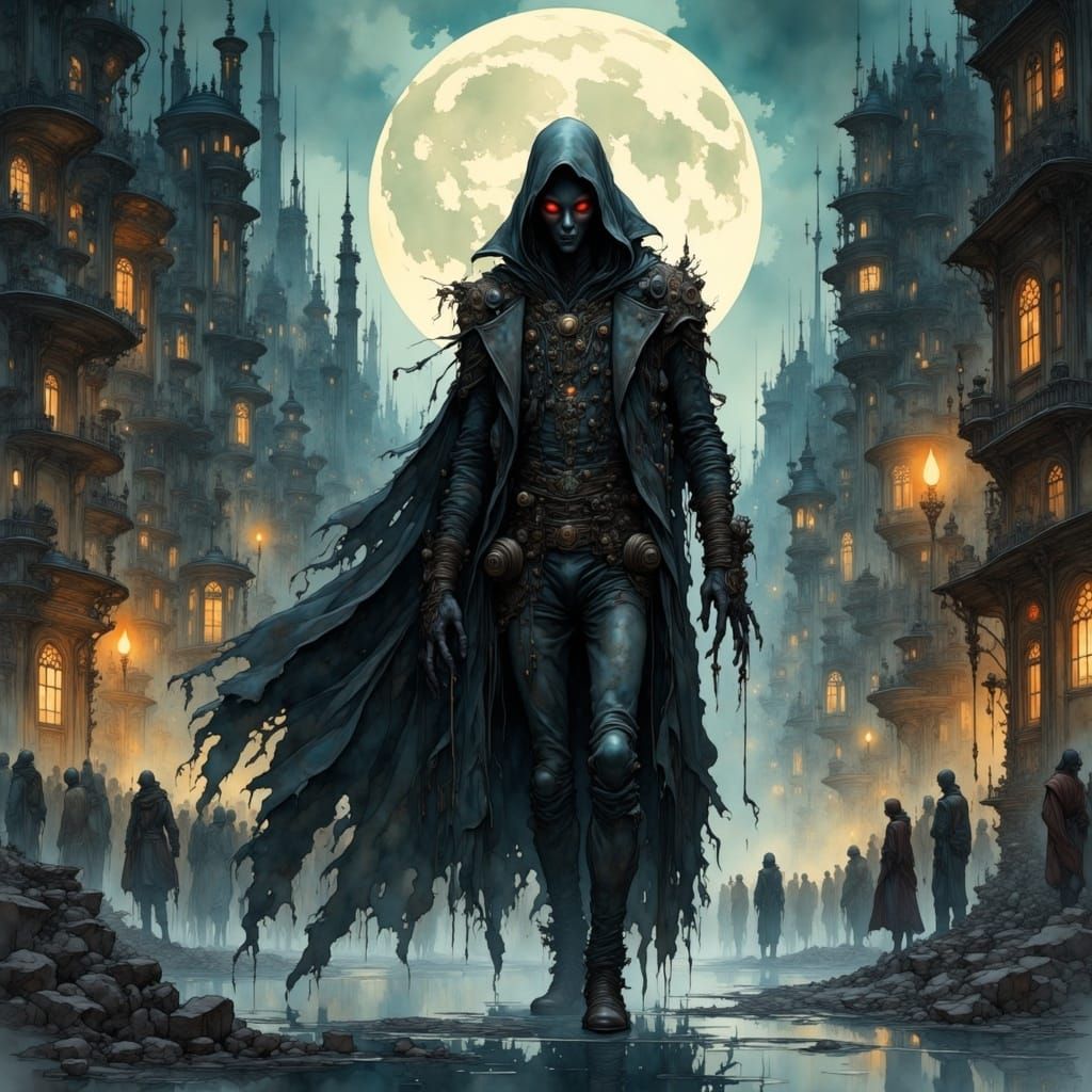 A Dark Figure Emerges from Shadows in Victorian-Inspired Urb...