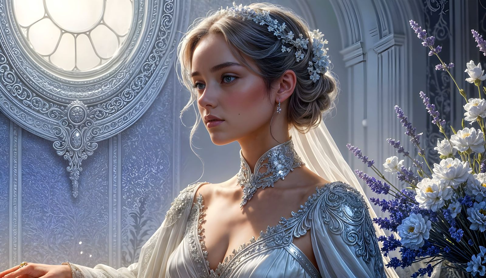 Elegant Lady in White