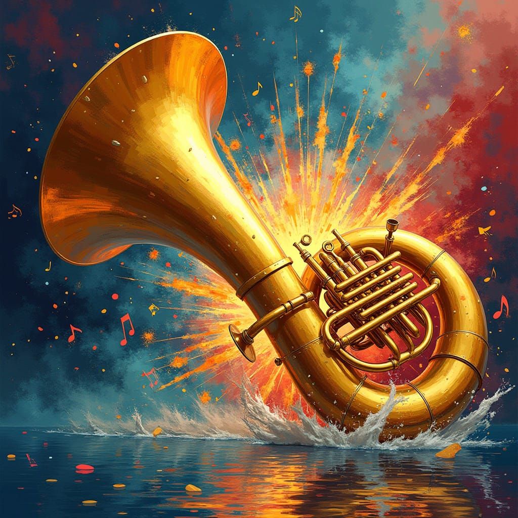 Explosive Golden Tuba Breaks into Sonic Chaos
