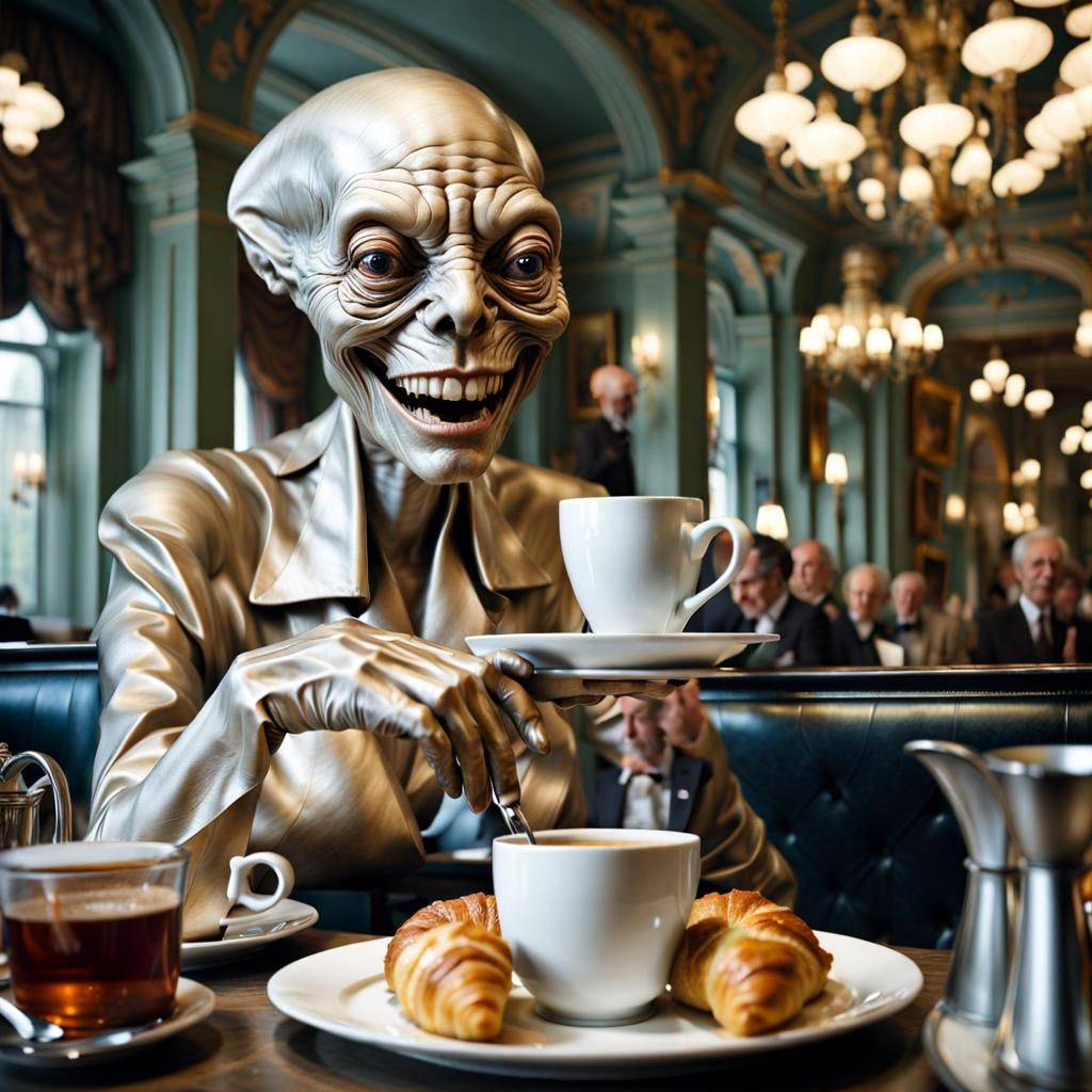 Photorealistic Portrait of a Smiling Alien Woman