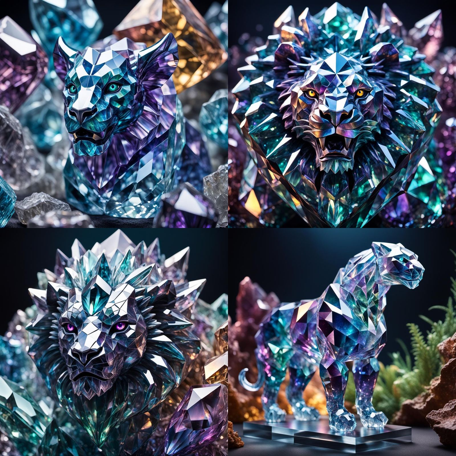 The Crystaline Chimera's various crystalline elements are portrayed