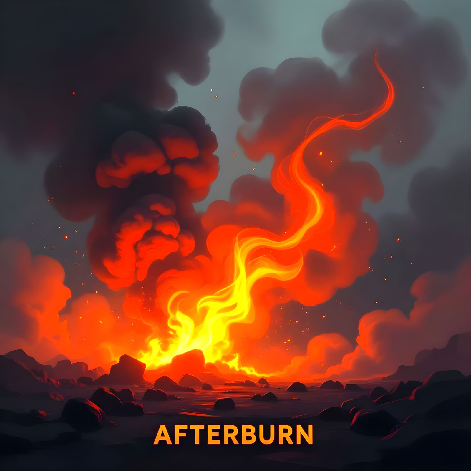 Explosive Afterburn Effect with Swirling Embers