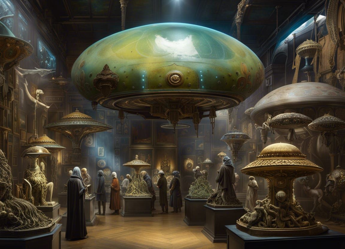 Whimsical Alien Museum Exhibits in Polychromatic Style