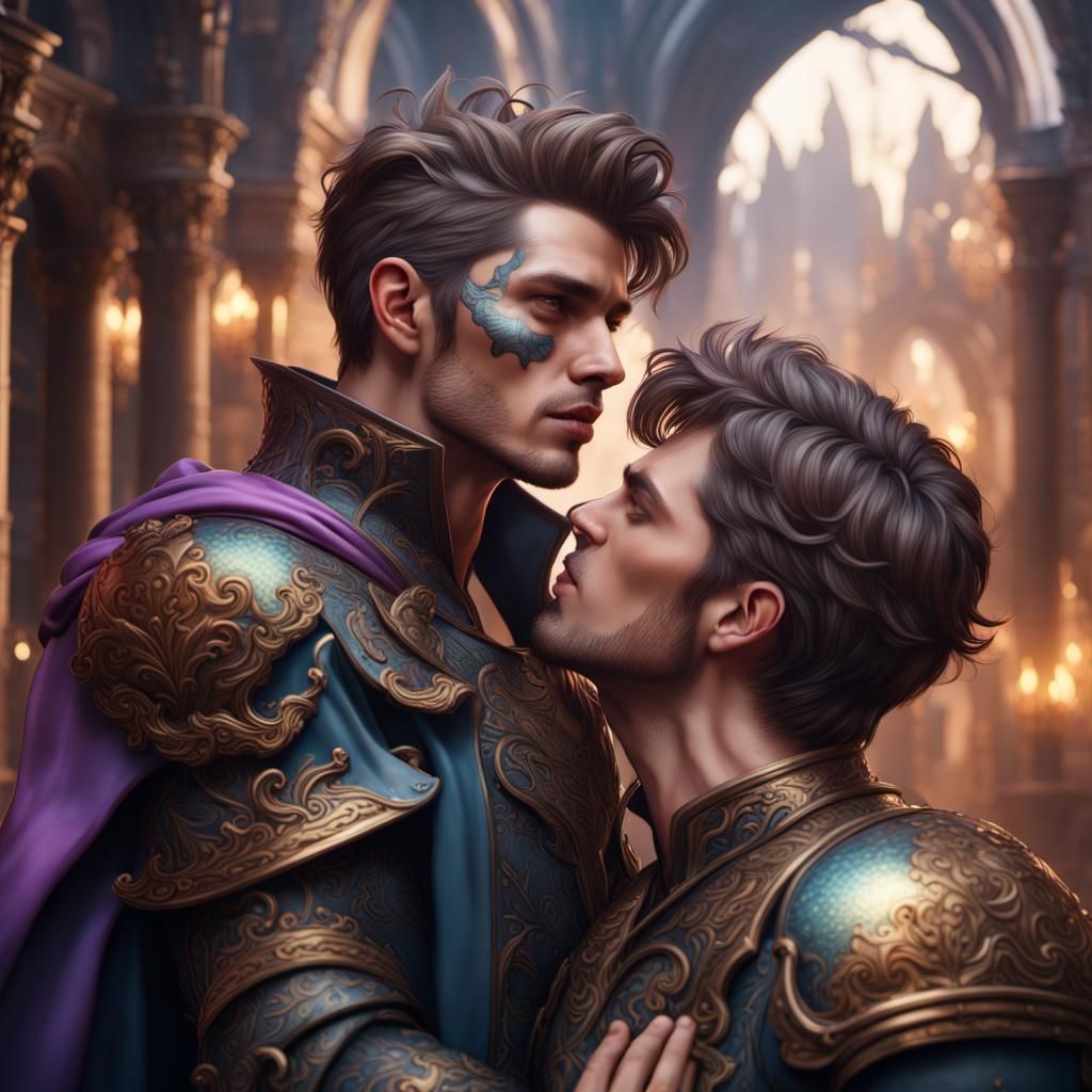 Passionate Kiss: Detailed Fantasy Concept Art