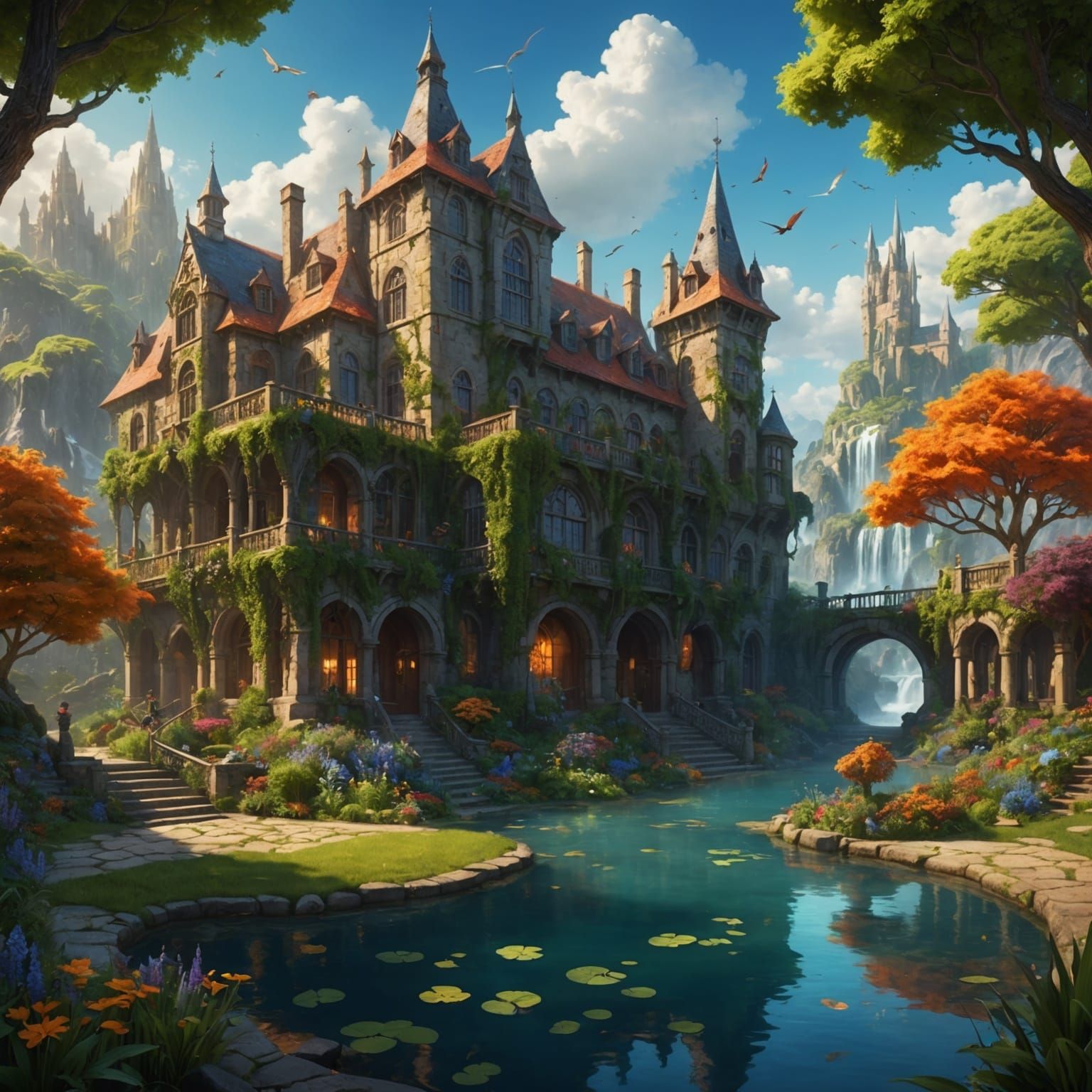 Magical School of Natural Elements: Fantasy Concept Art