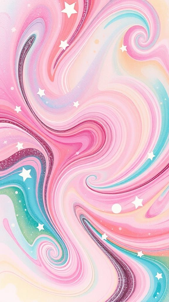 Abstract Watercolor Swirls in Pastel Shades