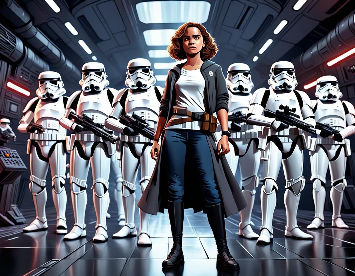 Hermione Granger on the Death Star as Comic Book Art