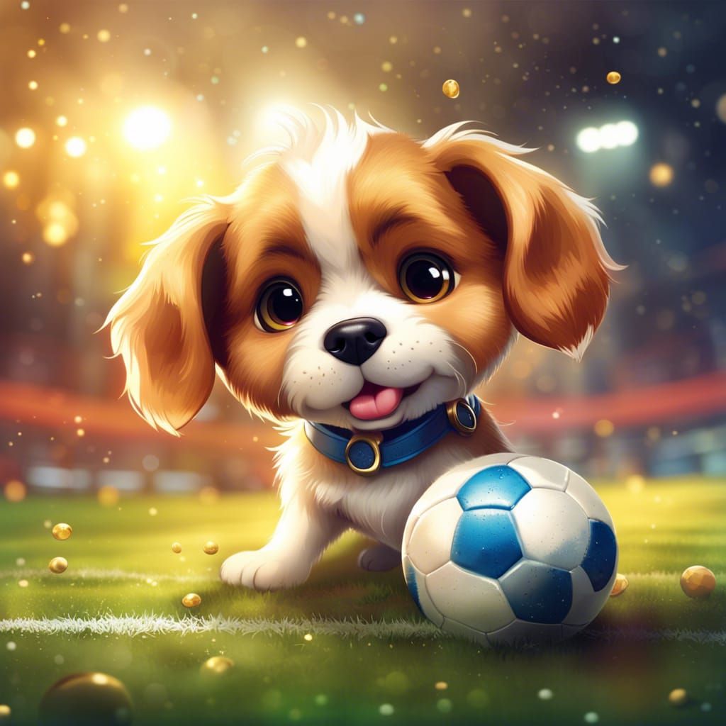 Cute Puppy Playing Soccer! 2