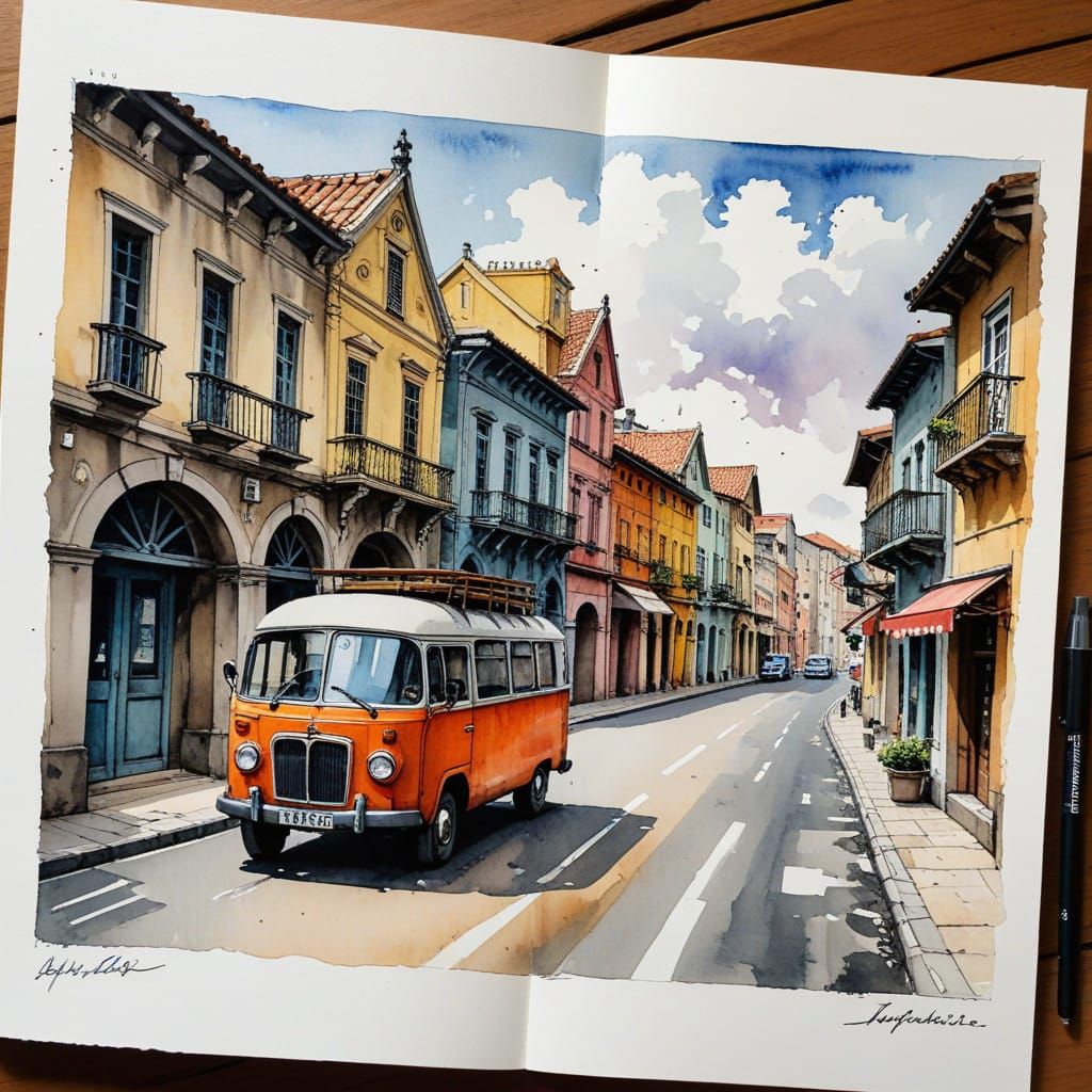 Ancient Transportation Scenes in Utopian Landscapes