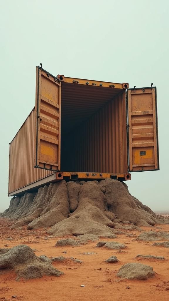Empty Container on Stony Berth: Matte Painting