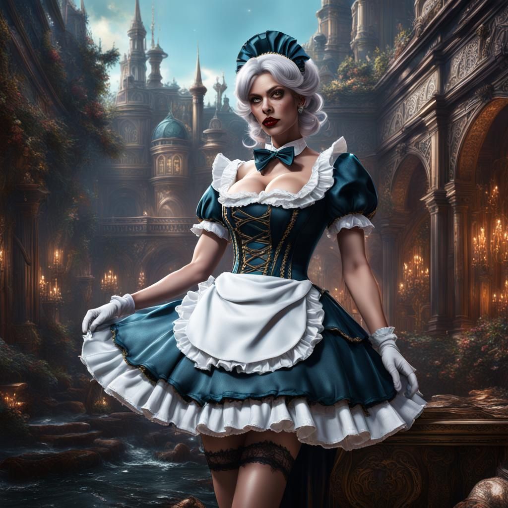 Sissy Maid in Detailed Fantasy Painting
