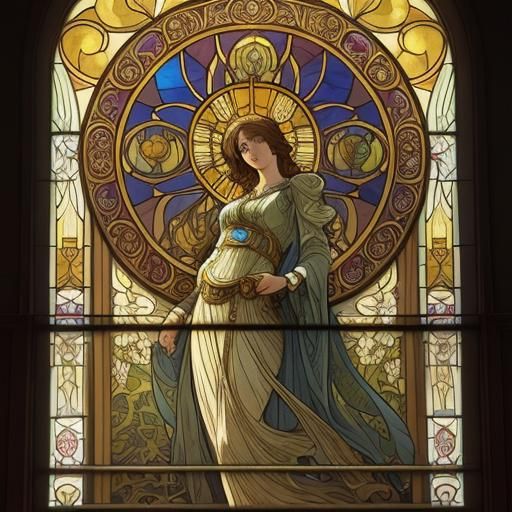 Golden Art Nouveau Mansion Atop a Hill