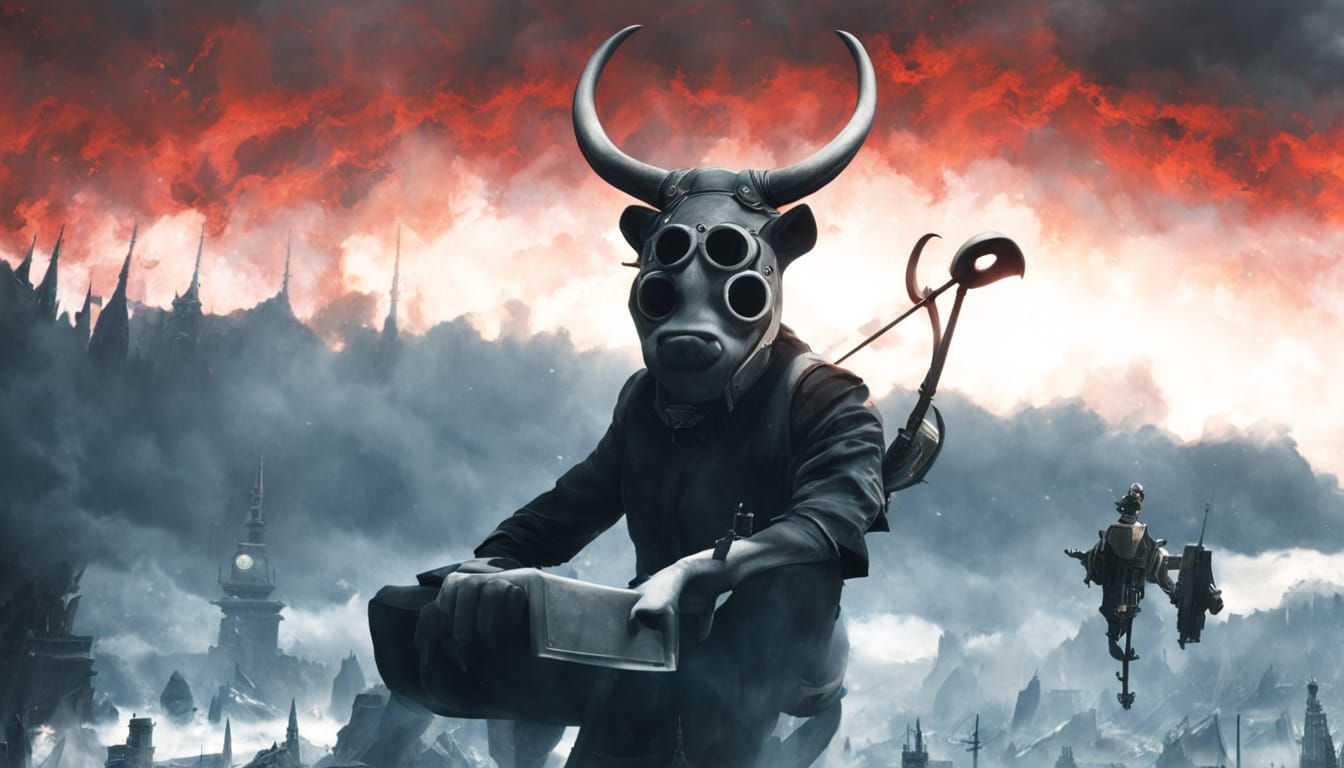 Hellish Portrait of Satan in Dark Fantasy Style